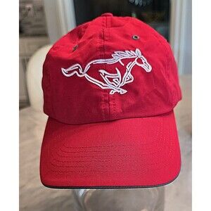 Red Richardson 155 Low Pro cap with  White Embroidered Ford Mustang Logo ADJ‎